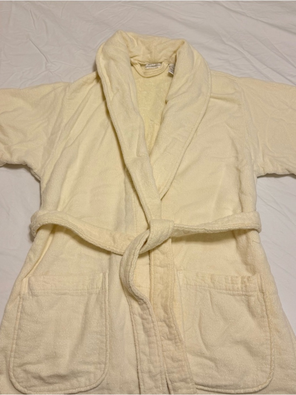 Secret Treasures Terry Bath Robe with Belt | Creamy Yellow - Picture 4 of 11